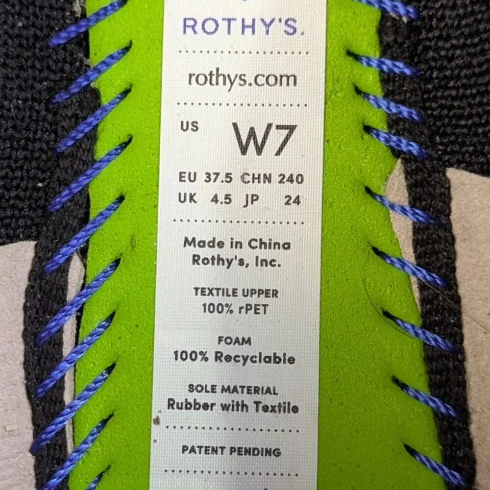 Rothy's The Flat Grey Mist Cap Toe EUC Size 7  S3546